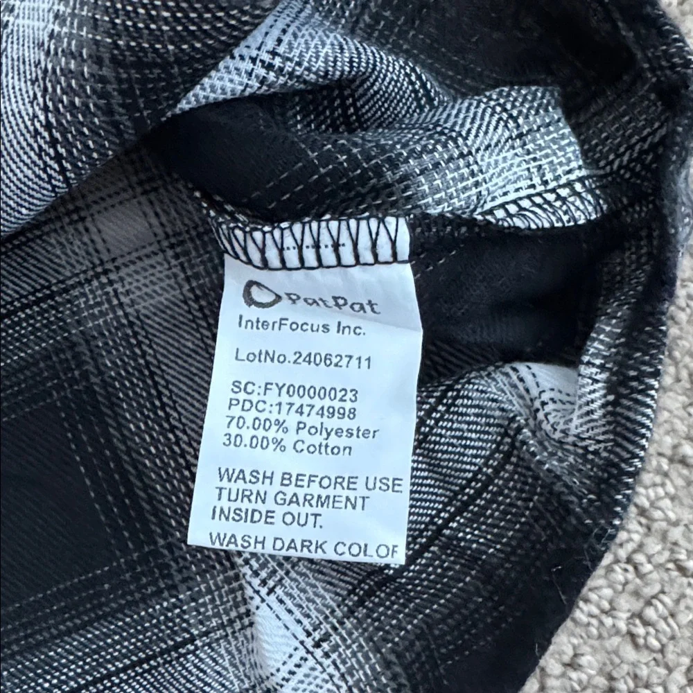 177 NWT PatPat Kids Plaid Long Sleeve Button Front Flannel  Shirt -‎ Size: 8-9Y
